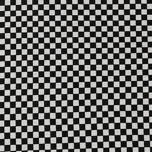 Black & Gray Small Checkered Squares Cotton Jersey Spandex Blend Knit Fabric