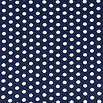White Dots on Navy Double Brushed Jersey Spandex Blend Knit Fabric