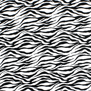 Half Yard Black Zebra Stripes on White Cotton Spandex Knit Fabric