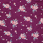 Marsala Floral Bouquets Dot on Magenta Cotton Jersey Spandex Blend Knit Fabric