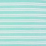 Aqua Small White Stripes Cotton Jersey Spandex Blend Knit Fabric