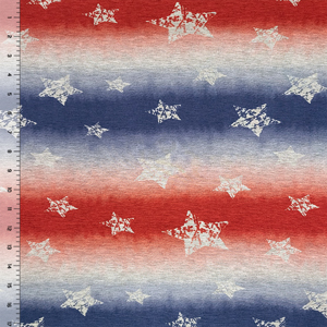 Half Yard Ombre Stamped Stars Cotton Jersey Spandex Blend Knit Fabric