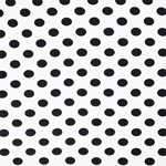 Black Polka Dots on Natural White Cotton Jersey Spandex Blend Knit Fabric