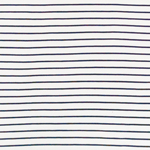 Navy Blue Small Stripe on White Cotton Jersey Spandex Blend Knit Fabric