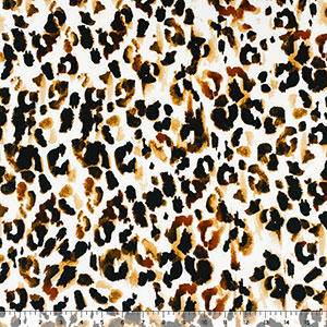 Gold Toffee Leopard on Ivory Double Brushed Jersey Spandex Blend Knit Fabric