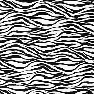 Black Zebra Stripes on White Cotton Spandex Knit Fabric