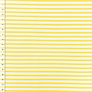 Sunshine Yellow White Stripe Cotton Jersey Spandex Blend Knit Fabric