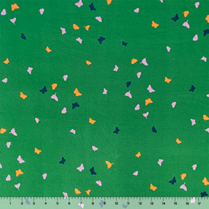 Butterfly Silhouettes on Grass Double Brushed Jersey Spandex Blend Knit Fabric