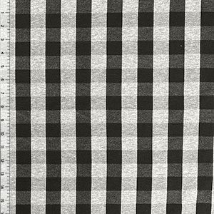 Black Heather Gray Buffalo Plaid Cotton Spandex Knit Fabric