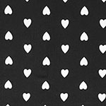 White Hearts on Black Double Brushed Jersey Spandex Blend Knit Fabric