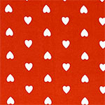 White Hearts on Red Double Brushed Jersey Spandex Blend Knit Fabric