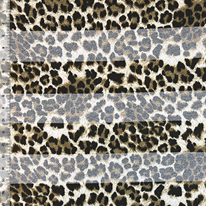 Black Brown Animal Spot Stripes Jersey Spandex Blend Knit Fabric
