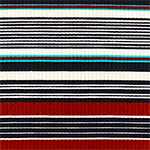 Maroon Aqua Black Retro Stripe Jersey Spandex Blend Ribbed Knit Fabric