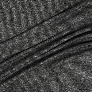 Half Yard Heather Charcoal Gray Solid Jersey Spandex Blend Ribbed Knit Fabric
