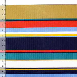 Slightly Flawed Preppy Multi Stripe Wide Rib Jersey Spandex Blend Ribbed Knit Fabric