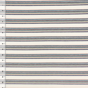 Half Yard Muted Rainbow Mini Stripes Jersey Spandex Blend Ribbed Knit Fabric