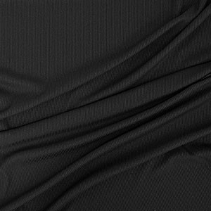 Half Yard Ink Black Solid Jersey Spandex Blend Rib Knit Fabric