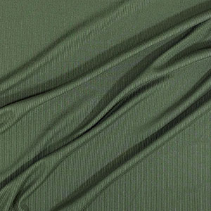 Half Yard Olive Green Solid Jersey Spandex Blend Rib Knit Fabric