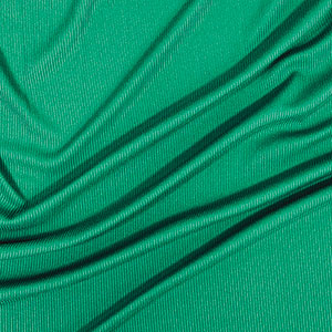 Jade Green Solid Jersey Spandex Blend Rib Knit Fabric