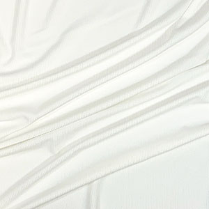 Light Ivory Solid Jersey Spandex Blend Rib Knit Fabric