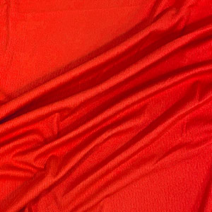 Half Yard Pop Red Solid Jersey Spandex Blend Rib Knit Fabric