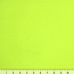 Bright Neon Green Solid Cotton Blend Ribbed Knit Fabric