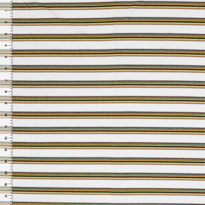 Gold Green Black Retro Stripe Jersey Spandex Blend Ribbed Knit Fabric