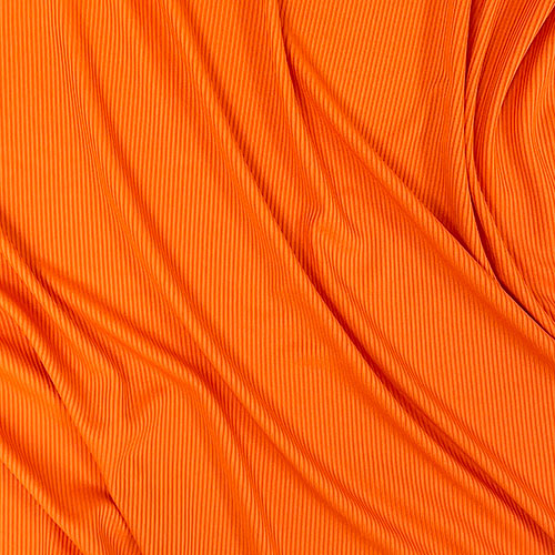 Orange Solid Jersey Spandex Blend Rib Knit Fabric