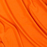 Safety Orange Solid Jersey Spandex Blend Rib Knit Fabric