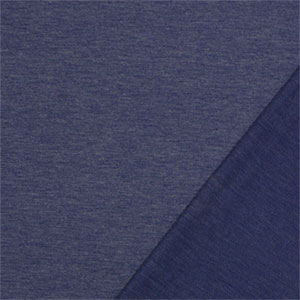 Denim Blue Heather Solid French Terry Blend Knit Fabric