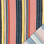 Red Mustard Black Vertical Multi Stripe French Terry Blend Knit Fabric
