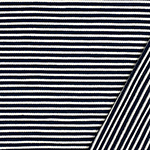 Black White Small Stripe French Terry Blend Knit Fabric