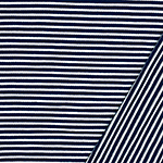 Navy White Small Stripe French Terry Blend Knit Fabric