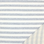Heather Gray Ivory Stripes French Terry Knit Fabric