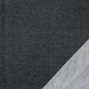 Denim Black Solid French Terry Blend Knit Fabric
