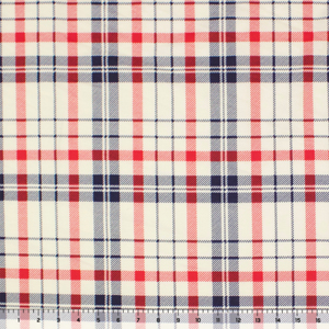 Vintage Americana Plaid French Terry Blend Knit Fabric