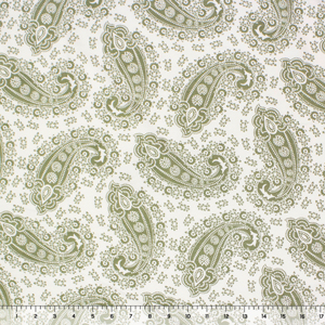 Light Olive Paisley French Terry Blend Knit Fabric