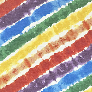 Rainbow Stripe Tie Dye French Terry Blend Knit Fabric