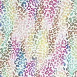 Tie Dye Leopard on White French Terry Blend Knit Fabric