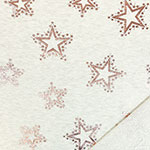 Sparkly Rose Gold Stars on Oatmeal French Terry Knit Fabric