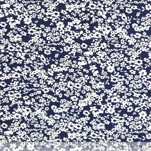 Floral Silhouettes on Navy ITY Knit Fabric