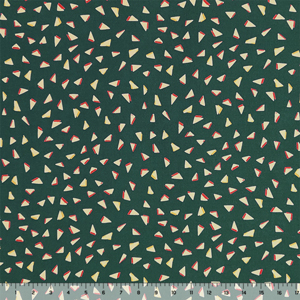 Retro Shadow Triangles on Hunter Green  ITY Knit Fabric