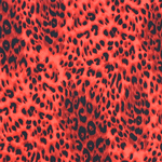 Black Leopard Spots on Red Single Spandex Knit Fabric
