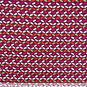 Mod Capsule Stars on Berry Lycra Spandex Knit Fabric