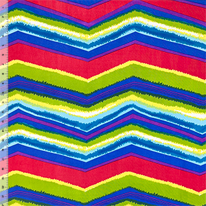 Scribbled Colorful Zig Zag Spandex Knit Fabric