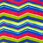 Scribbled Colorful Zig Zag Spandex Knit Fabric