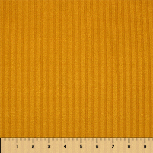 Half Yard Mustard Gold Solid Heather Wide Rib Hacci Sweater Knit Fabric