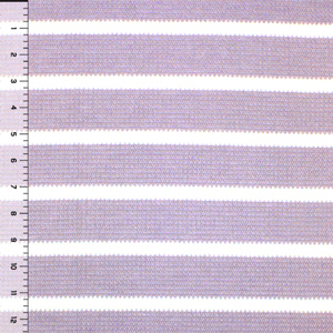 Lavender White Stripe Knitted Hacci Sweater Knit Fabric