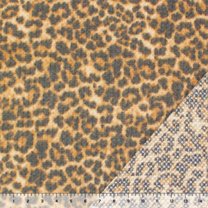 Leopard Spots Brushed Waffle Knit Fabric