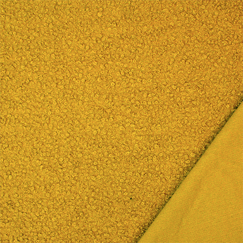 Mustard Solid Teddy Sheep Knit Fabric